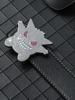 2024 New Summer Y2k Punk Ghost Design Belts for Men, Matching Rhinestone Decorated Pu Leather Belt, 2024 Back To School Waist...