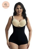 Women's Solid Zipper Front High Waist Bodysuit 7200-Link A with Lace Trim -Plus-Size, Perfect for All Occasions