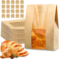 50 Pcs Bread Bags for Homemade Bread, Sourdough Paper Bread Bags With Window, 50% Thicker 13.7x8.2x3.7in A Large Bakery Bags ...