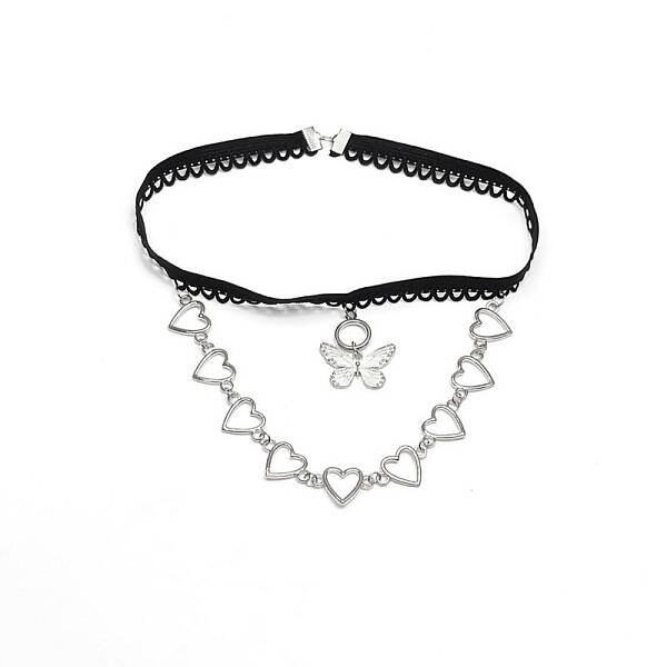 Butterfly Heart Tassel Alloy Thigh Chain