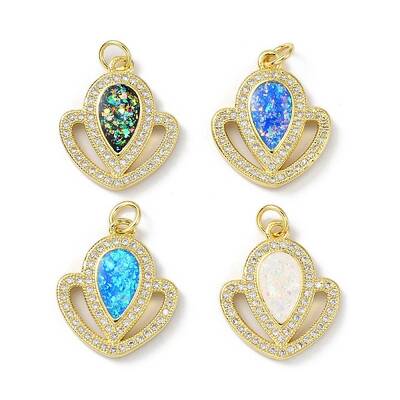 Brass Micro Pave Cubic Zirconia Pendants