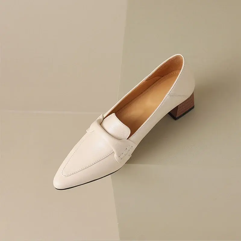 CHIKO Kimberly Pointy Toe Block Heels Loafers Shoes
