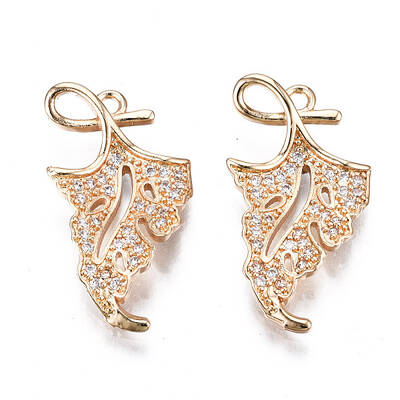 Brass Micro Pave Cubic Zirconia Pendants