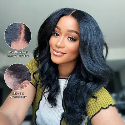 Jessie's Wig 90S Blowout Kinky Wave Glueless Lace 7X5 Wig Half Wig Wear Go Kinky Straight Human Hair Wig