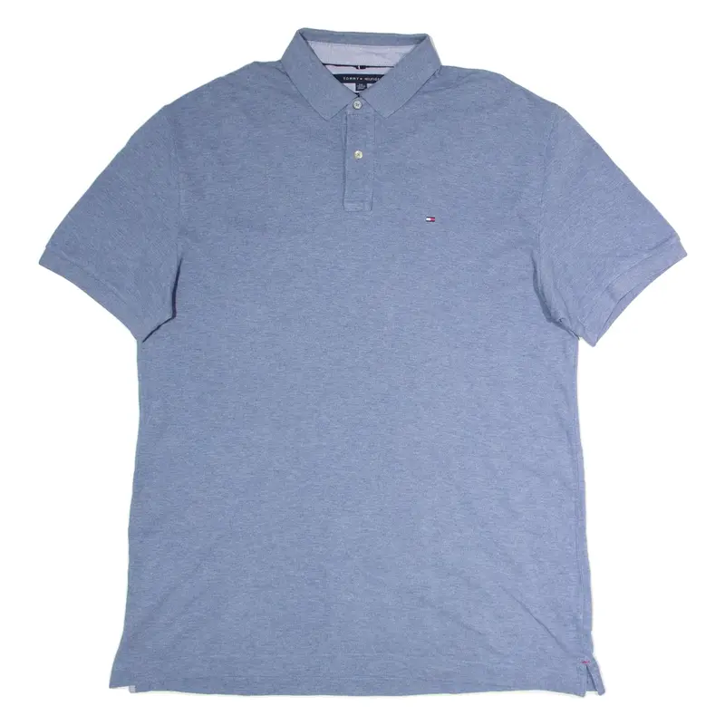 TOMMY HILFIGER Custom Fit Mens Polo Shirt Blue 2XL