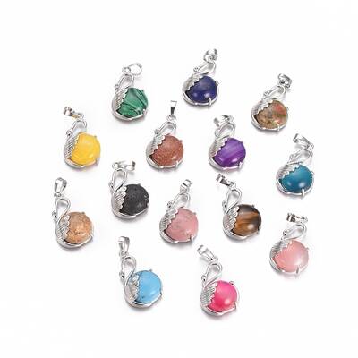 Natural & Synthetic Mixed Gemstone Pendants