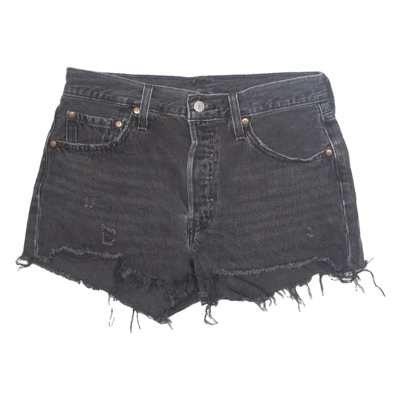 LEVI'S 501 Cut Off Womens Denim Shorts Black M W31