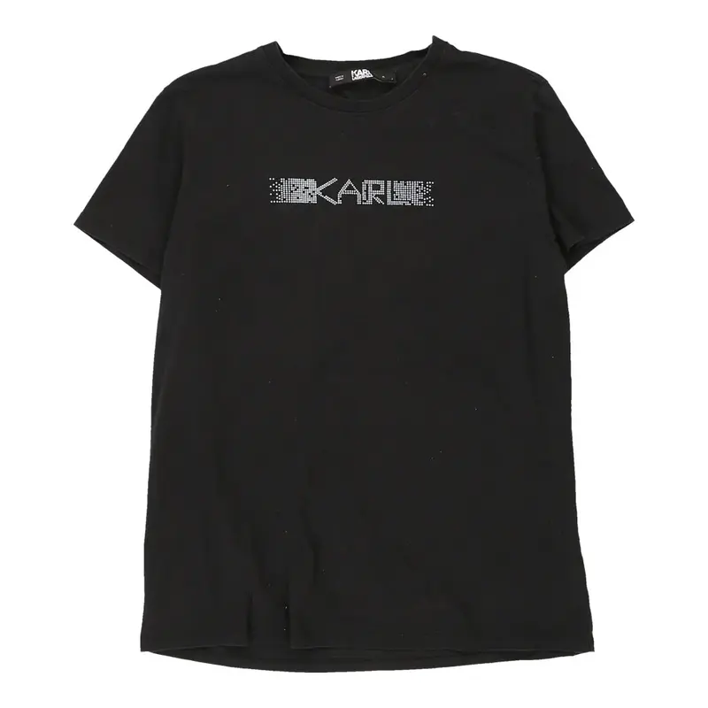 Karl Lagerfeld Spellout T-Shirt - XL Black Cotton | Size: x-large