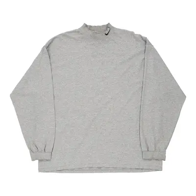 Nike Long Sleeve T-Shirt - 2XL Grey Cotton