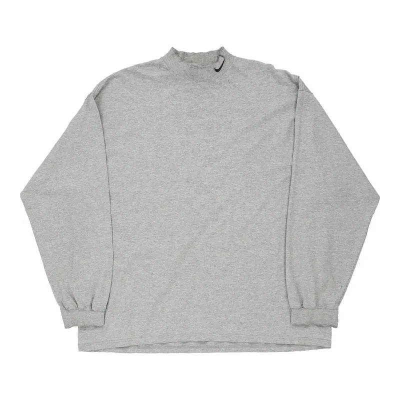 Nike Long Sleeve T-Shirt - 2XL Grey Cotton