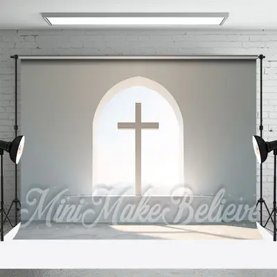 Simple White Wall Easter Cross Backdrop Photo Shoot - Aperturee