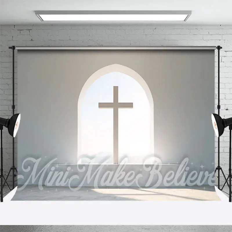 Simple White Wall Easter Cross Backdrop Photo Shoot - Aperturee