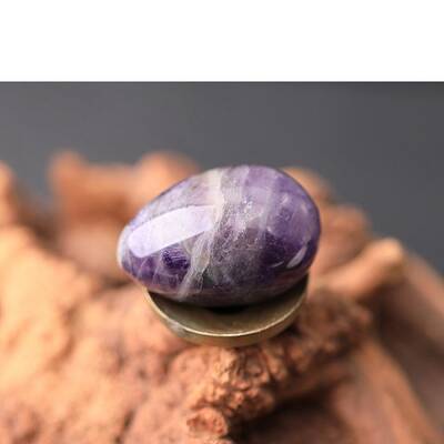 Natural Amethyst Egg Figurines Statues for Home Office Desktop Decoration