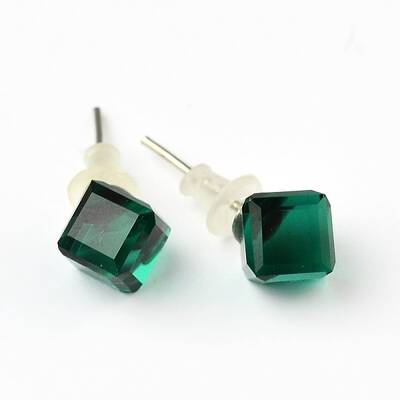 Shiny Glass Rhinestone Stud Earrings