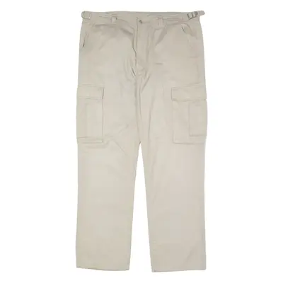 TEDDY'S Cargo Mens Twill Trousers Grey Regular Straight 90s W38 L29