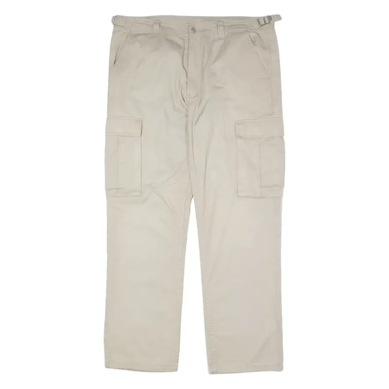 TEDDY'S Cargo Mens Twill Trousers Grey Regular Straight 90s W38 L29