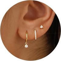 FREEKISS 3PCS/Set Hoop Earring Stylish Women Stud Earrings and Pendant Earrings Set Hypoallergenic Women's Accessories Girls ...