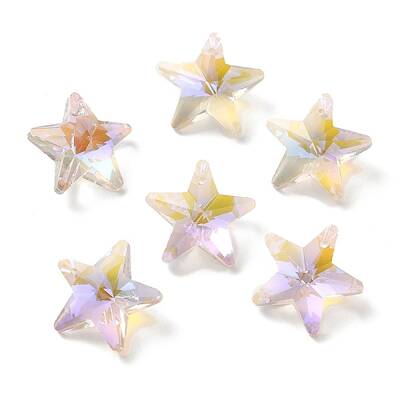 Electroplate Transparent Glass Pendants