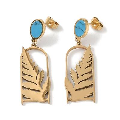 Leaf 304 Stainless Steel Stud Earrings