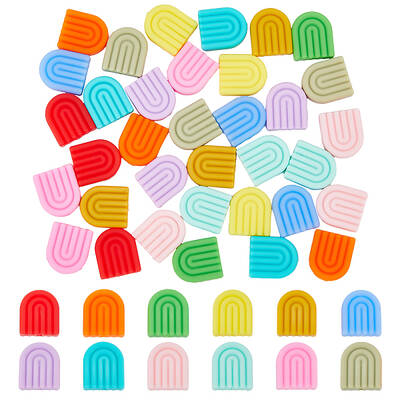 36Pcs 12 Colors Silicone Beads