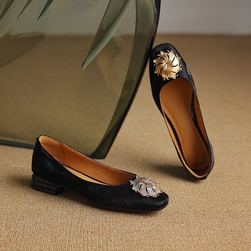 CHIKO Vienna Square Toe Block Heels Pumps Shoes