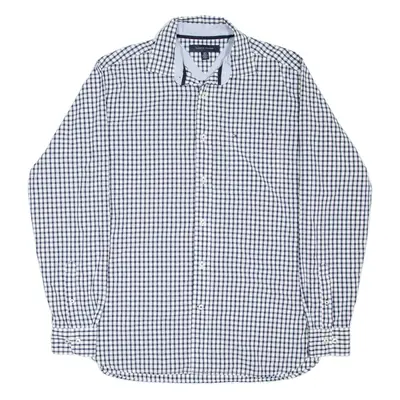 TOMMY HILFIGER Mens Shirt Blue Gingham Long Sleeve S