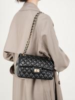 Women's Solid Color Quilted Crossbody Bag, Fashionable Large Capacity Chain Shoulder Bag for Daily Used, Handbag Sling Bag, C...