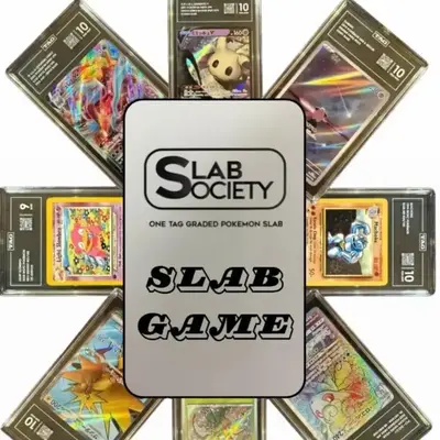 1 TAG Graded Pokémon Slab Game Pull- Slab Society Filthy Hits Slab Game - Live Rip Ready - 3 Big Chase Cards - Collectors' D...