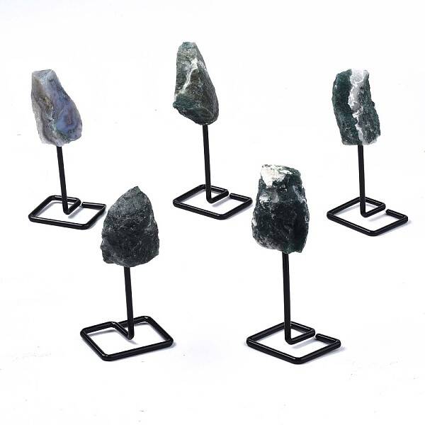 Natural Moss Agate Display Decorations