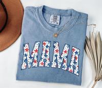 Mama 4th of July Comfort Colors Shirt, American Flag Mom Shirt, Pregnancy Reveal Shirt, 4th of July Tee, Womens Patriotic, Ne...