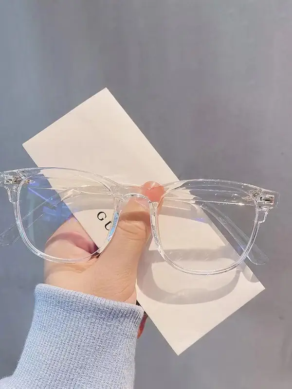 Unisex Clear Lenses Plain Color Eyeglasses (1 Pair), Casual Trendy Blue Light Blocking Glasses Eyeglasses for Everyday Use, F...