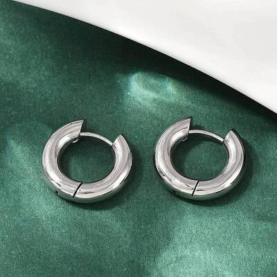 202 Stainless Steel Polishing Hoop Earrings