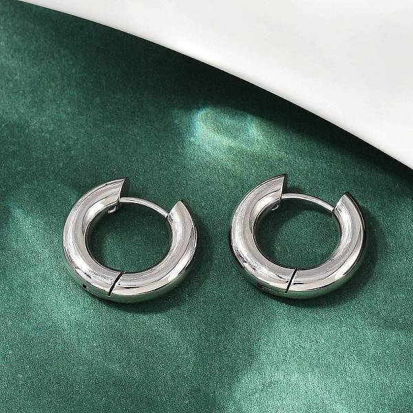 202 Stainless Steel Polishing Hoop Earrings