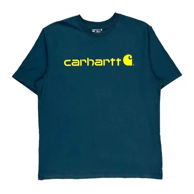 Carhartt T-Shirt - Large Blue Cotton Blend