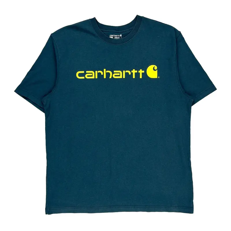 Carhartt T-Shirt - Large Blue Cotton Blend