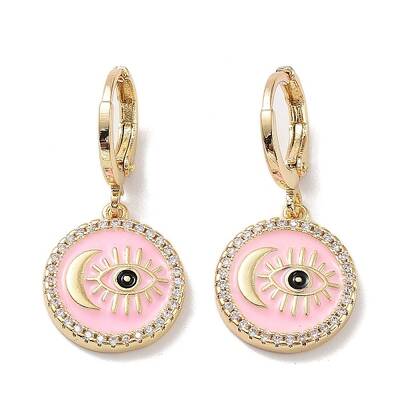 Real 18K Gold Plated Brass Dangle Leverback Earrings