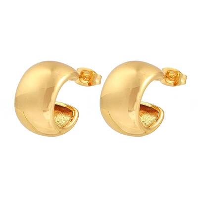 201 Stainless Steel C-Shaped Stud Earrings