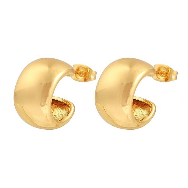 201 Stainless Steel C-Shaped Stud Earrings