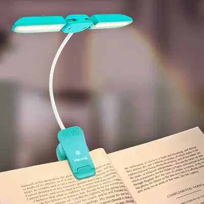 Vekkia 14 LED Rechargeable Book Light for Reading at Night, Eye-Care Reading Light for Books in Bed, 180° Adjustable, Clip o...