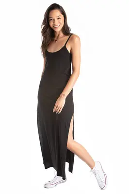 long spaghetti dress - black | Size: medium
