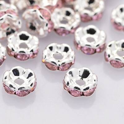 Brass Rhinestone Spacer Beads