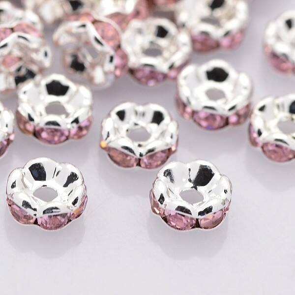 Brass Rhinestone Spacer Beads