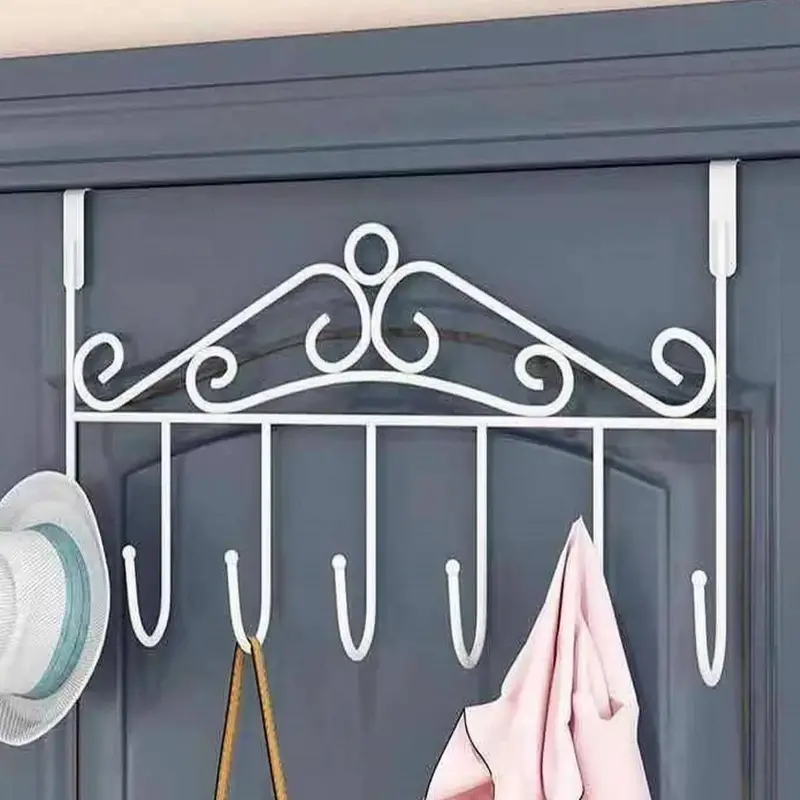 Non Perforated Door Rear Hook, 1 Count Wall Hanging Clothes Storage Rack, Bedroom Door Hook