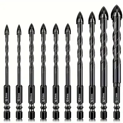 Masonry Drill Bit Tools Set, Concrete Drill Bit Tool Set for Tile, Brick, Glass, Plastic and Wood, Tungsten Carbide Tip for C...
