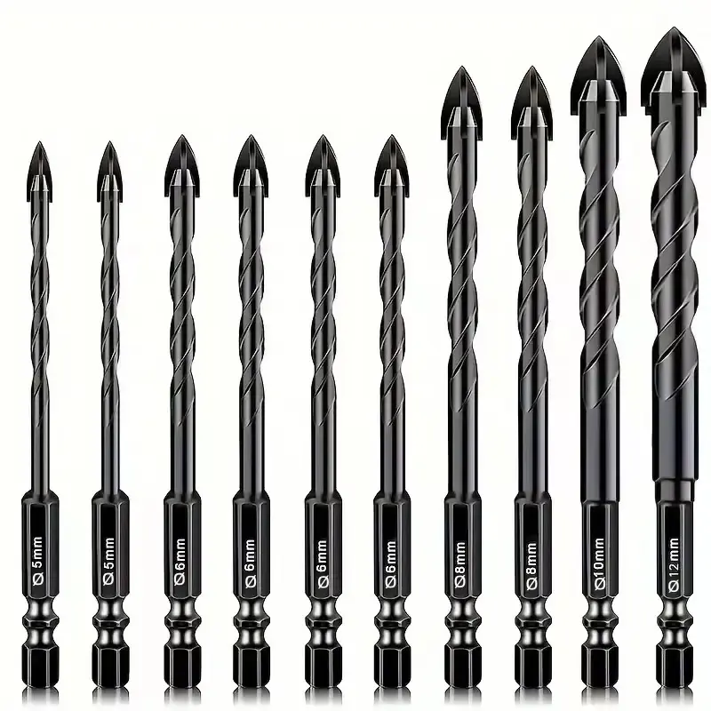 Masonry Drill Bit Tools Set, Concrete Drill Bit Tool Set for Tile, Brick, Glass, Plastic and Wood, Tungsten Carbide Tip for C...