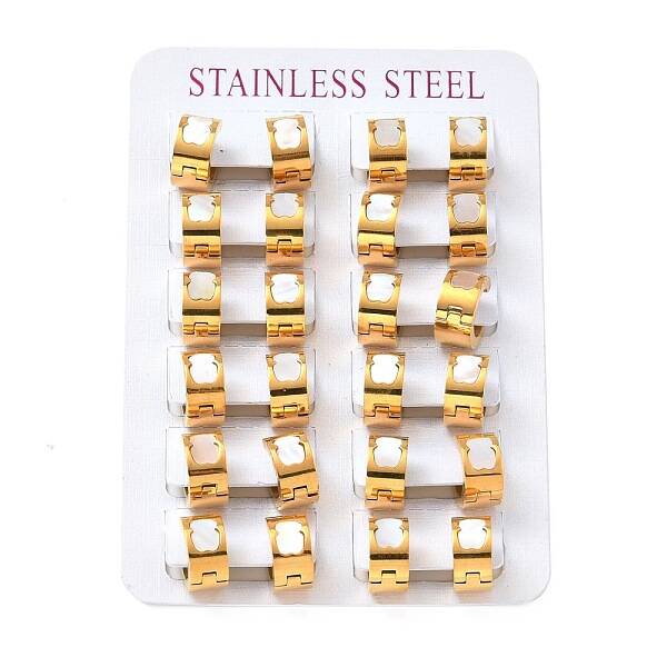 Natural Shell Bottle Shape Chunky Hoop Earrings