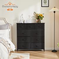 Sweet Furniture F Dresser - Fabric Storage Tower with 9 Drawers, Bedroom Drawer Dresser Organizer, Chest of Drawers with Fabr...
