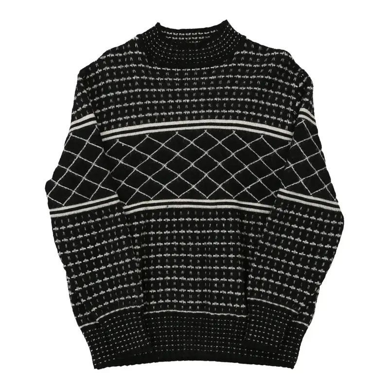 Kenzo Jumper - Large Black & White Merino Wool | Size: x-large