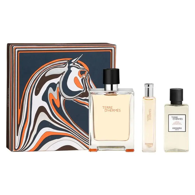 Hermès  Terre D'Hermes Eau De Toilette 100ml + Eau De Toilette 15ml + Aftershave Lotion 40ml Gift Set