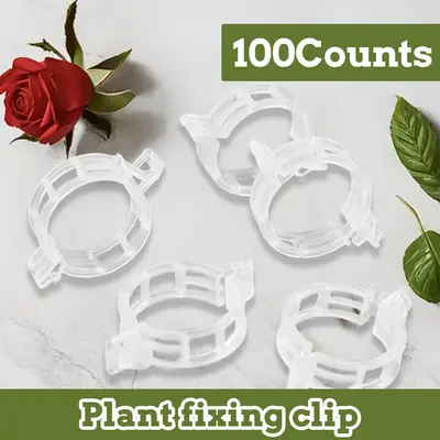 100 Counts Plant Support Clips, Tomato Plastic Trellis Clips for Garden, Vine & Vegetable Support to Keep Plants Upright & He...